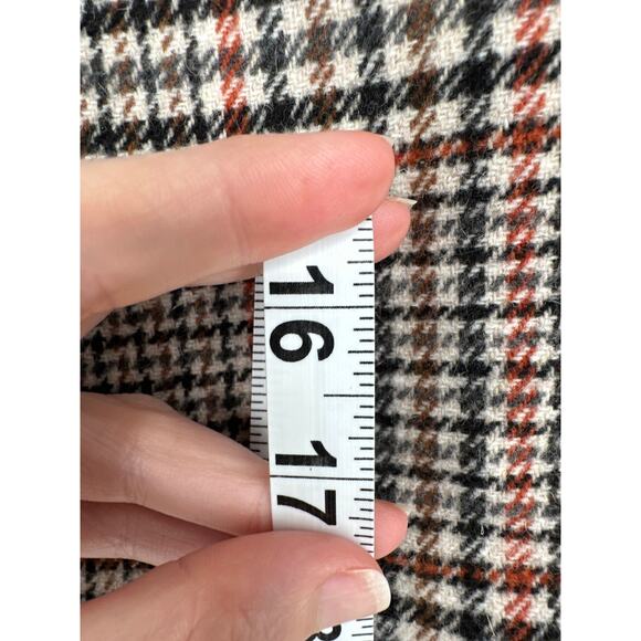 Thakoon Collective Skirt Womens 2 Beige Plaid Mini Academia Grunge Wool Black - Picture 6 of 7